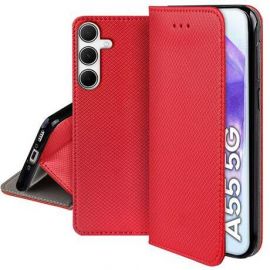 Raudonas atverčiamas dėklas Samsung A556 A55 5G "Smart Magnet"