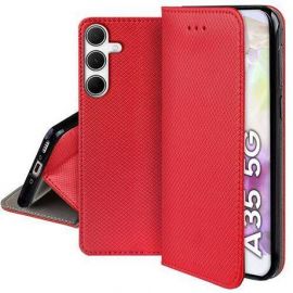 Raudonas atverčiamas dėklas Samsung Galaxy A356 A35 5G "Smart Magnet"