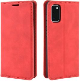 Raudonos spalvos atverčiamas dėklas Samsung Galaxy A025G A02s "Business Style"