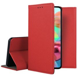 Raudonos spalvos atverčiamas dėklas Samsung Galaxy A715 A71 "Smart Magnet"