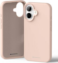 Rožinio smėlio dėklas Apple iPhone 16 "Mercury Silicone"