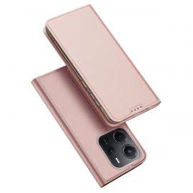 Rožinis-auksinis atverčiamas dėklas Xiaomi Redmi Note 14 4G "Dux Ducis Skin Pro"