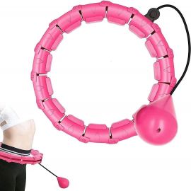 Rožinis masažuojantis gimnastikos lankas Smart Hula Hoop M1