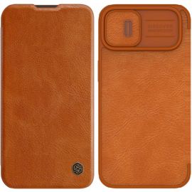 Rudas atverčiamas dėklas Apple Iphone 14 Plus "Nillkin Qin Book Leather"