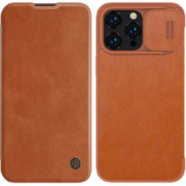 Rudas atverčiamas dėklas Apple Iphone 14 Pro Max "Nillkin Qin Pro"