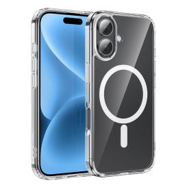 Skaidrus dėklas Apple Iphone 16 "Hoco Magnetic Airbag Anti-Fall Protective Shell"