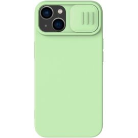 Šviesiai žalias dėklas Nillkin CamShield Silky Silicone telefonui Apple iPhone 15