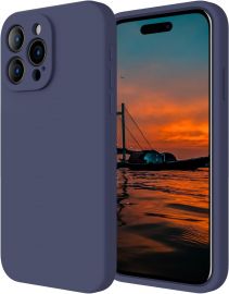 Tamsiai mėlynas dėklas Apple iPhone 15 Pro Max "Liquid Silicone" 1.5mm