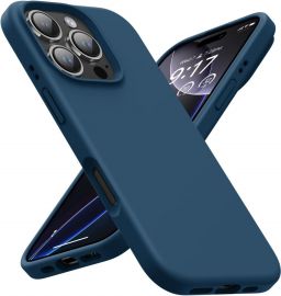 Tamsiai mėlynas dėklas Apple iPhone 16 Pro "Mercury Silicone"