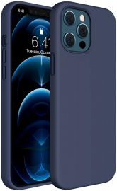 Tamsiai mėlynas silikoninis dėklas Apple iPhone 12 Pro Max "Liquid Silicone" 1.5mm