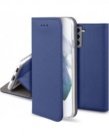 Tamsiai mėlynos spalvos atverčiamas dėklas Samsung Galaxy S21 / S30 "Smart Magnet"