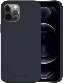 Tamsiai mėlynos spalvos dėklas Apple iPhone 12 Pro Max "Mercury Silicone"