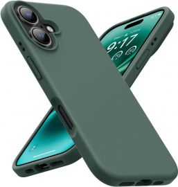 Tamsiai žalias dėklas Apple iPhone 16 "Mercury Silicone"