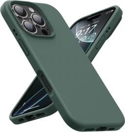Tamsiai žalias dėklas Apple iPhone 16 Pro "Mercury Silicone"