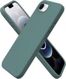 Tamsiai žalias dėklas Apple iPhone 16e "Mercury Silicone"