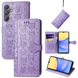 Violetinis dėklas Samsung A155 A15 4G / A156 A15 5G "Cat-Dog"