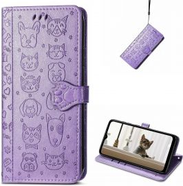 Violetinis dėklas Samsung A245 A24 4G / A246 A24 5G "Cat-Dog"