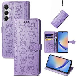 Violetinis dėklas Samsung A356 A35 5G "Cat-Dog"