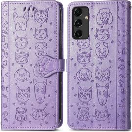 Violetinis dėklas Samsung Galaxy A346 A34 5G "Cat-Dog"