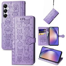 Violetinis dėklas Samsung Galaxy A556 A55 5G "Cat-Dog"