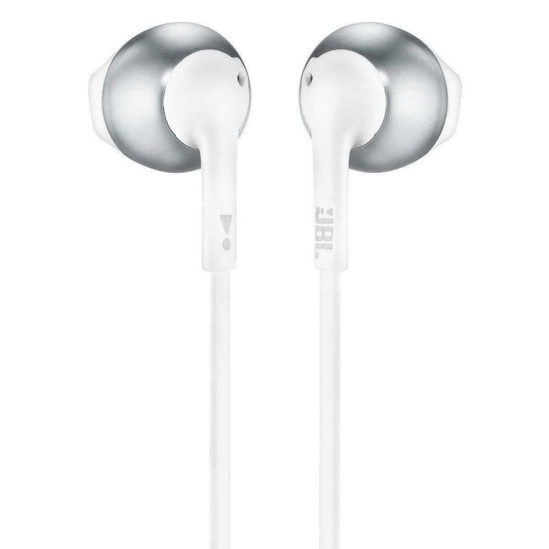 Sidabrinės spalvos belaidės ausinės JBL Tune T205BT