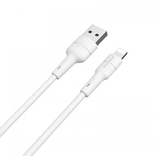 Silikoninis baltas USB kabelis Borofone BX30 Lightning 1.0m